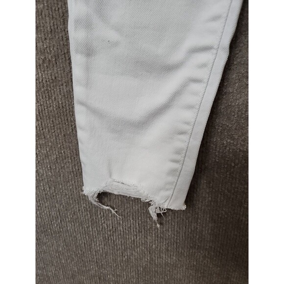 Levis 721 High Rise Skinny Ankle Jeans Womens 27 White Stretch Raw Hem NEW - Picture 7 of 13